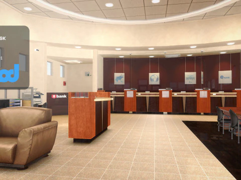Bank Interior 3D Model