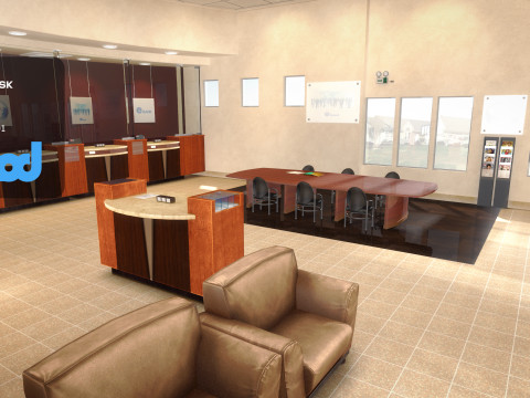 Bank Interior 3D Model