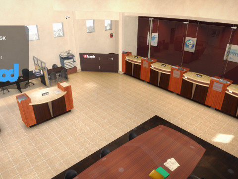 Bank Interior 3D Model