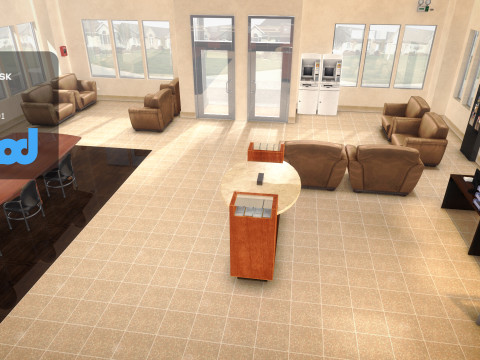 Bank Interior 3D Model
