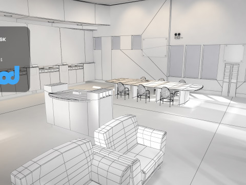 Bank Interior 3D Model