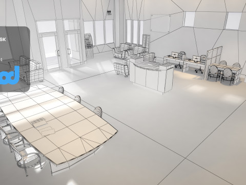 Bank Interior 3D Model