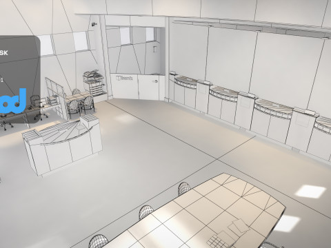 Bank Interior 3D Model