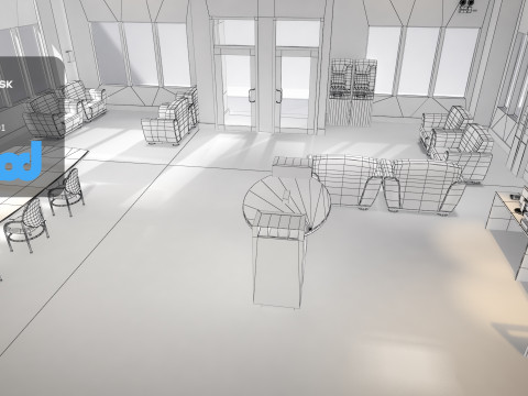 Bank Interior 3D Model