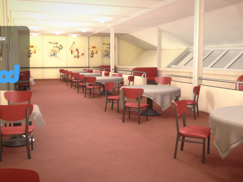 Lz 129 Hindenburg Restaurant 01 3D Model