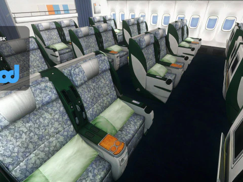 Airplane Interior Business Class 3D Model