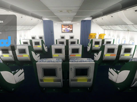 Airplane Interior Business Class 3D Model