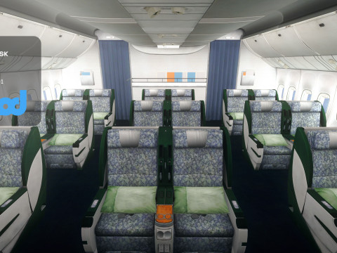 Airplane Interior Business Class 3D 模型