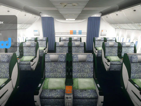 Airplane Interior Business Class 3D Model