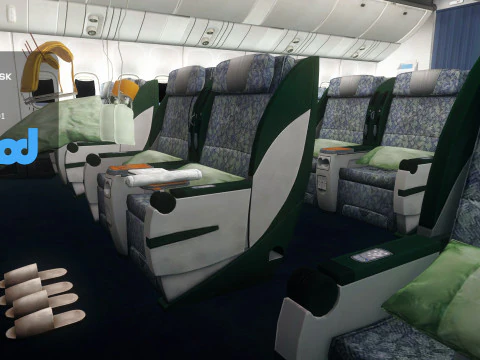 Airplane Interior Business Class 3D Model