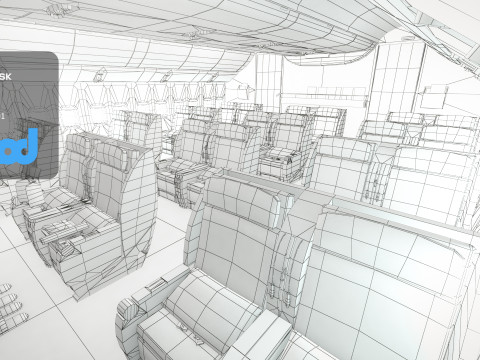 Airplane Interior Business Class 3D 模型