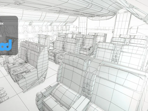 Airplane Interior Business Class 3D Model