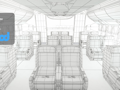 Airplane Interior Business Class 3D 模型