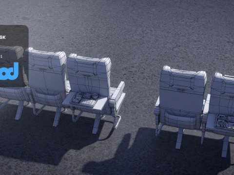 Airplane Seats 3D Model