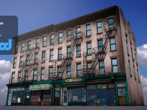 US Apartment Building 1002 3Dモデル