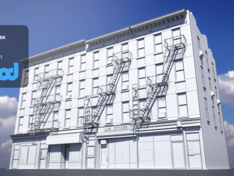 US Apartment Building 1002 3D Model