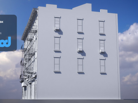 US Apartment Building 1002 3D Model