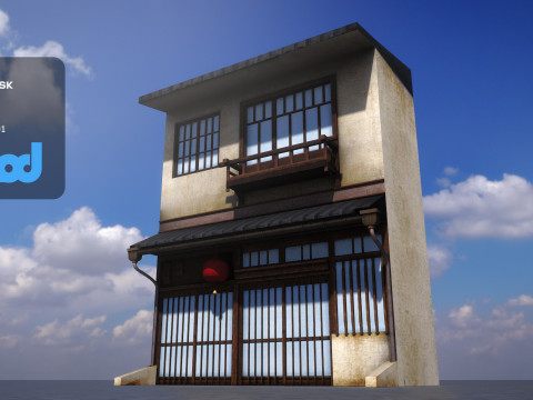 Old Japanese Style House Modèle 3D