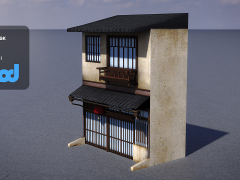 Old Japanese Style House Modèle 3D