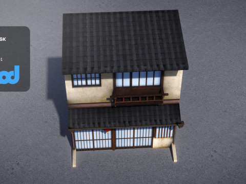 Old Japanese Style House Modèle 3D