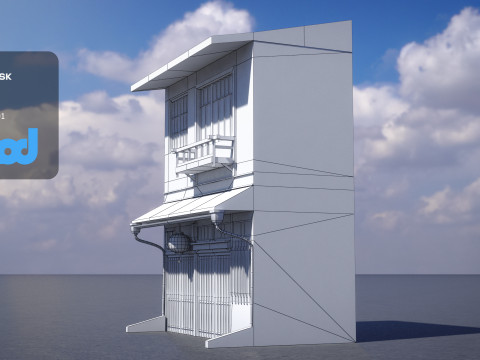 Old Japanese Style House Modèle 3D