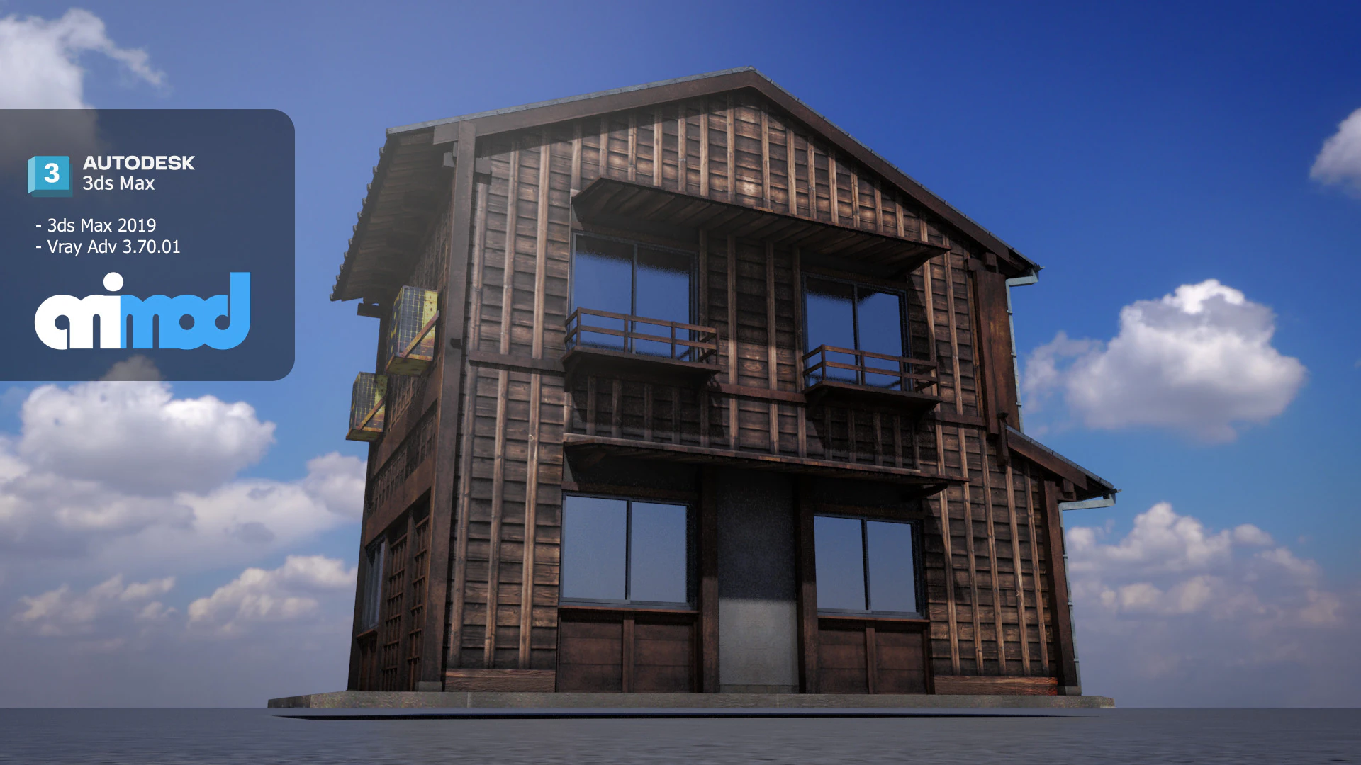 Japanese Style House 0022 3D Model .c4d .max .obj .3ds .fbx .stl .blend 