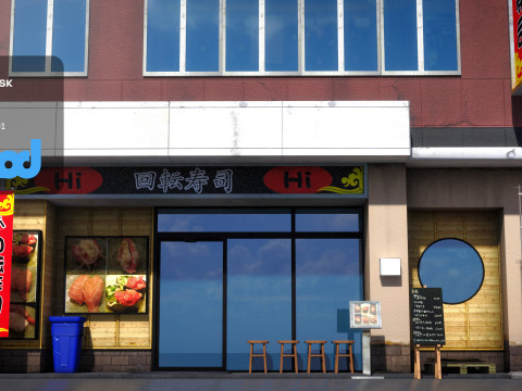 Conveyor Belt Sushi Shop Modèle 3D