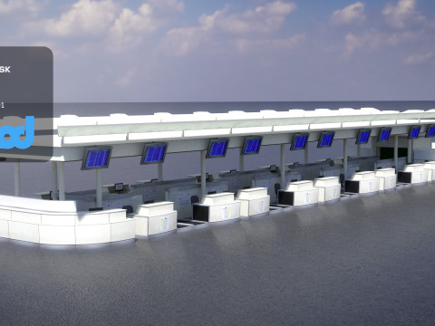 Airport Check in Counter 3D Model