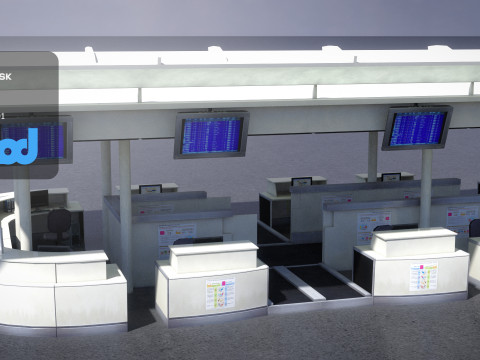 Airport Check in Counter 3D Model