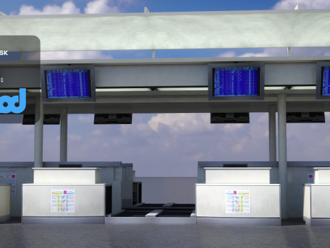 Airport Check in Counter 3D Model