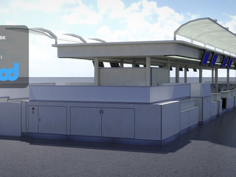 Airport Check in Counter 3D Model