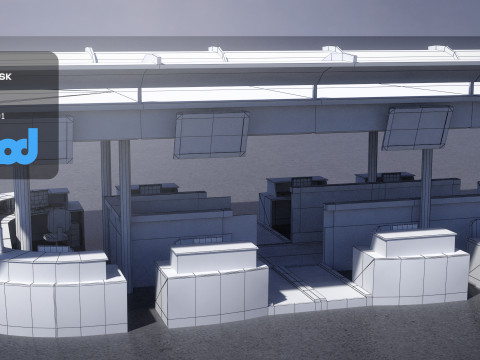 Airport Check in Counter 3D Model