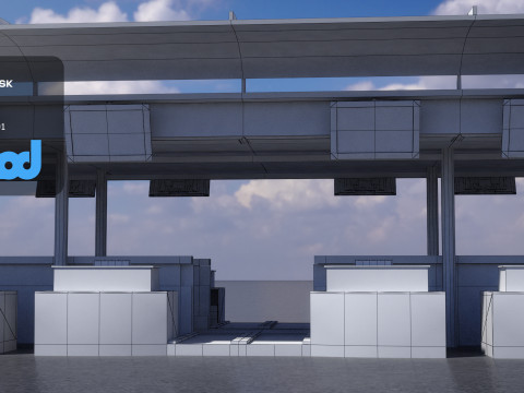 Airport Check in Counter 3D Model