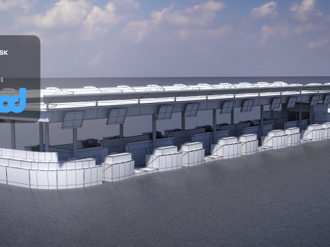 Airport Check in Counter 3D Model