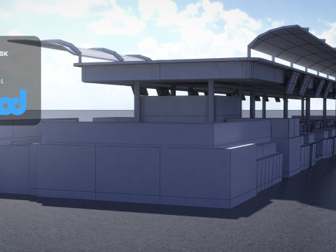 Airport Check in Counter 3D Model