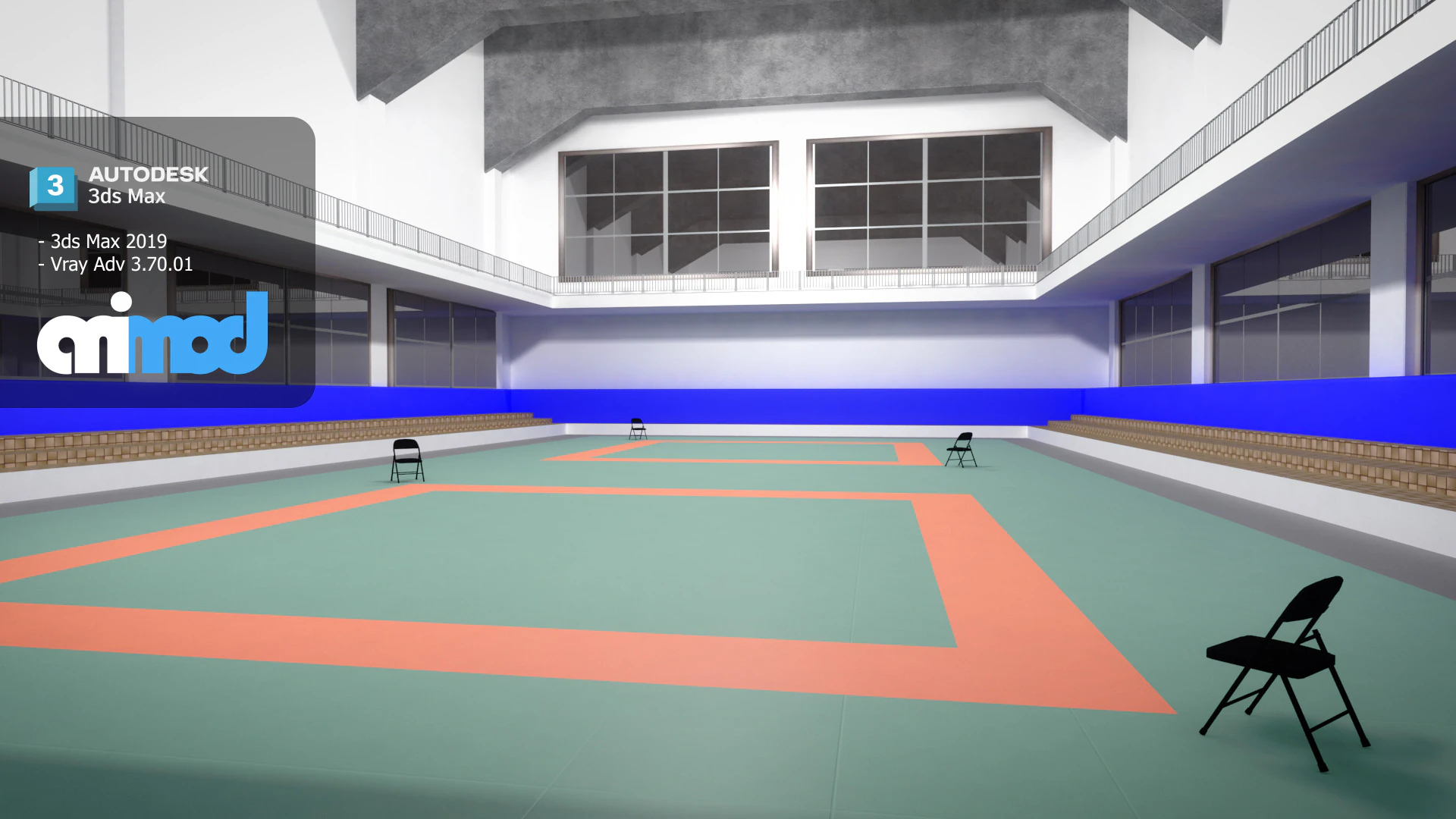 जूडो प्रतियोगिता स्थल 3D मॉडल .c4d .max .obj .3ds .fbx .stl .blend 