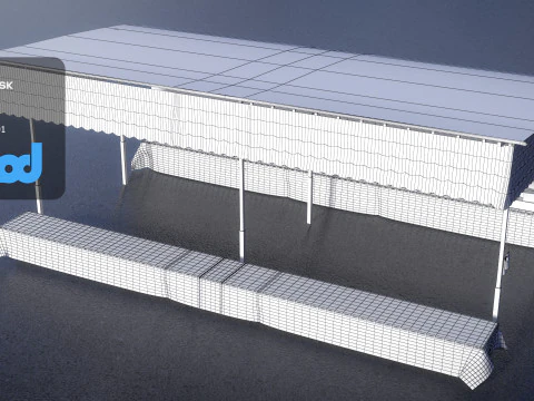 Japanese Street Stall 0008 Shateki Gunshooting 3D Model