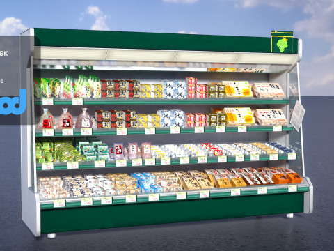 Store Display Refrigerator Freezer Tofu Soybean 3D Model