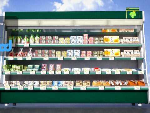 Store Display Refrigerator Freezer Tofu Soybean 3D Модель