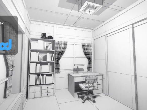 のび太ルーム 3Dモデル