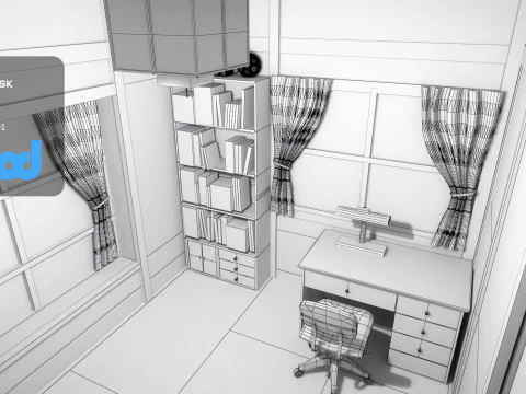 のび太ルーム 3Dモデル