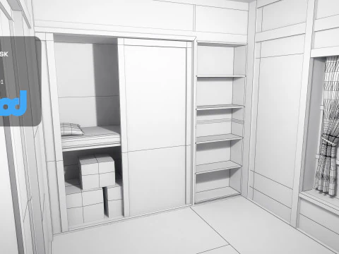 のび太ルーム 3Dモデル