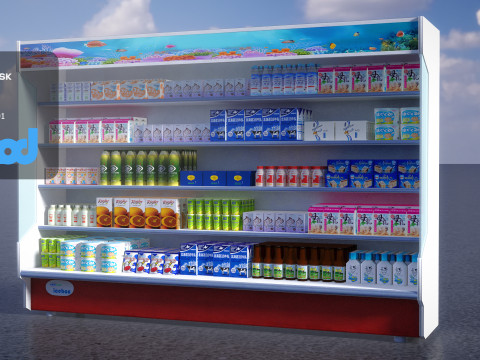 Open Display Refrigerator 3D 모델