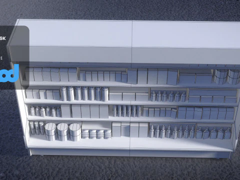 Open Display Refrigerator 3D Model