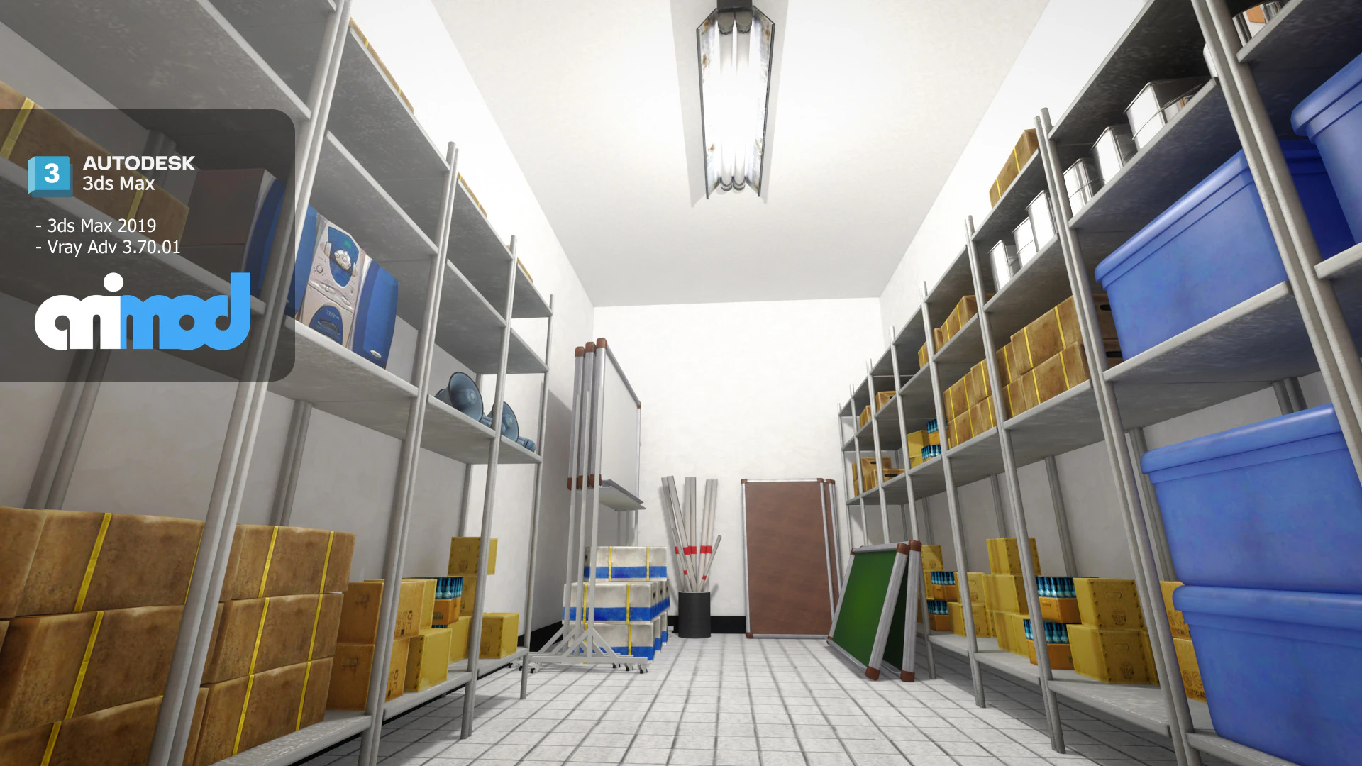 School Storage Room 3D Model .c4d .max .obj .3ds .fbx .stl .blend 