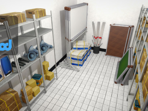 School Storage Room 3Dモデル