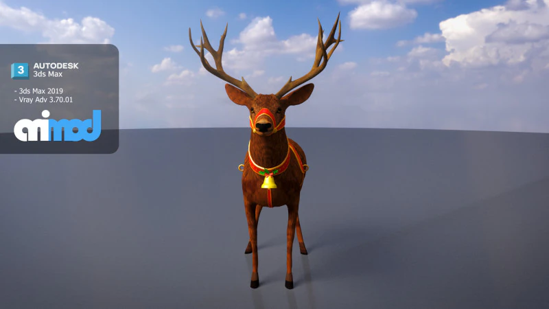 Animale Cervo 002 Modello 3D .c4d .max .obj .3ds .fbx .stl .blend 