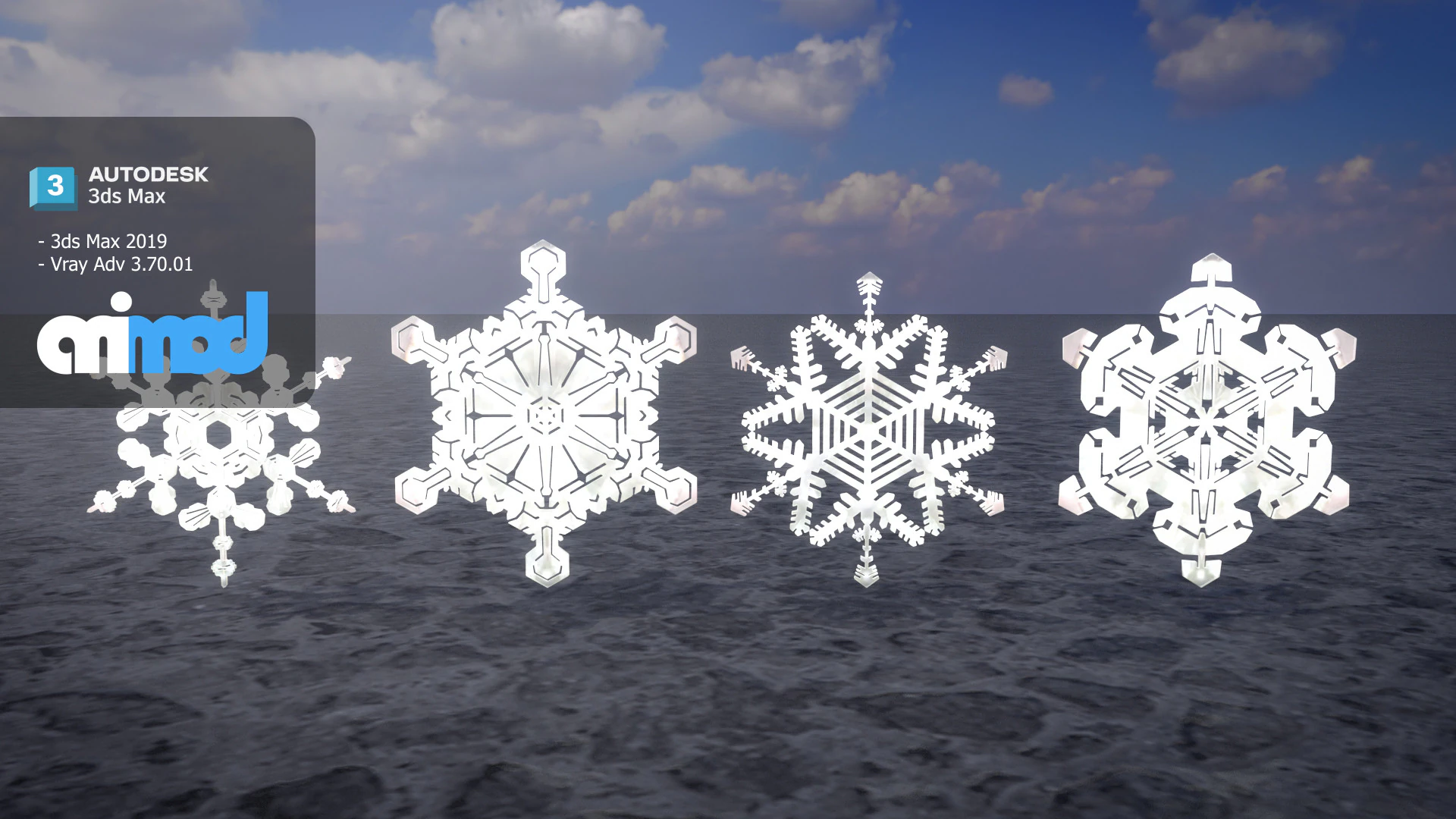 Snow Flake 3D Model .c4d .max .obj .3ds .fbx .stl .blend 