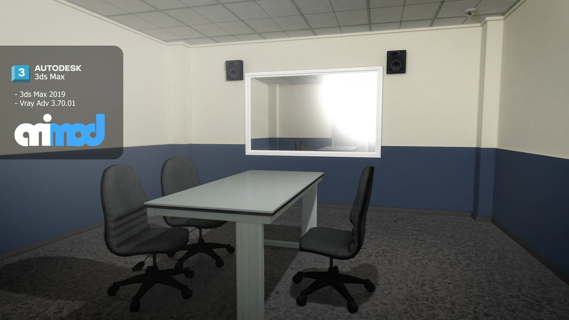取調室 3Dモデル .c4d .max .obj .3ds .fbx .stl .blend