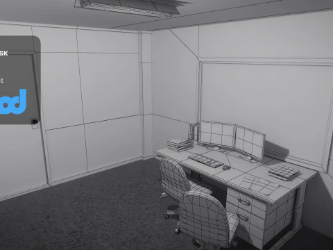 取調室 3Dモデル